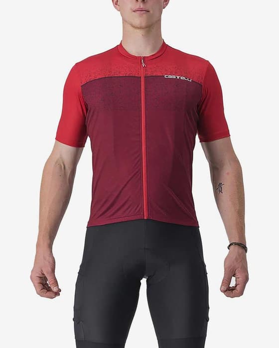 Maillot Castelli Unlimited Entrata manche courte rouge foncé bordeaux