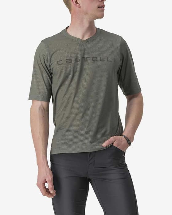 Maillot Castelli Tech Tech 2 manche courte gris-vert