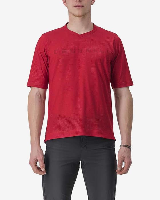 Maillot Castelli Trail Tech 2 manche courte rouge foncé