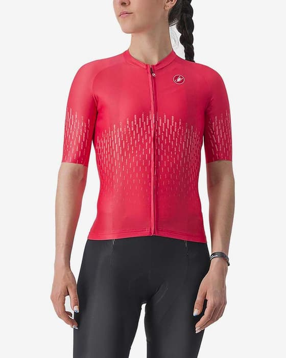 Maillot Castelli Aero Pro Rosso Corsa manche courte rouge hibiscus femme