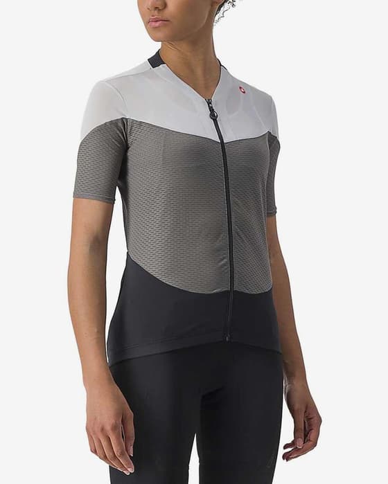 Maillot Castelli Gradient Color Block manche courte gris argent femme