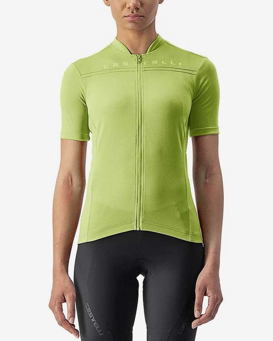Maillot Castelli Anima 4 manche courte vert lime femme