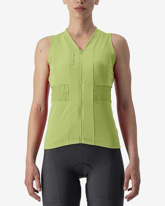 Maillot Castelli Anima 4 sans manches vert brillant femme