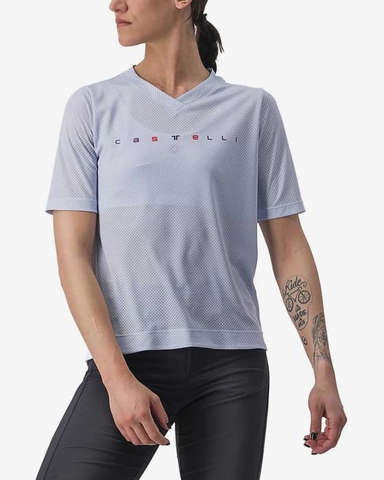 Maillot Castelli Trail Tech 2 manche courte lilas-bleu clair femme