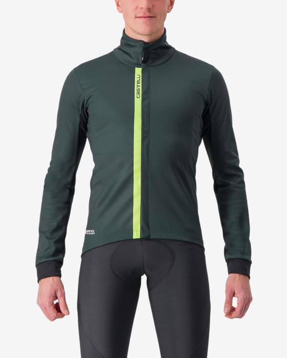 Chaqueta Castelli Entrata GORE-TEX INFINIUM™ verde pino amarillo fluor