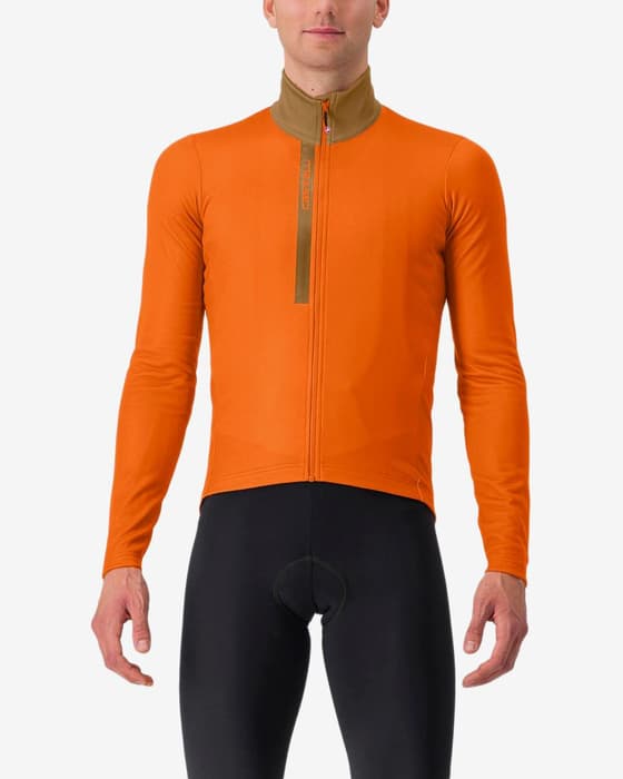 Maillot Castelli Entrata Thermal manga larga naranja claro