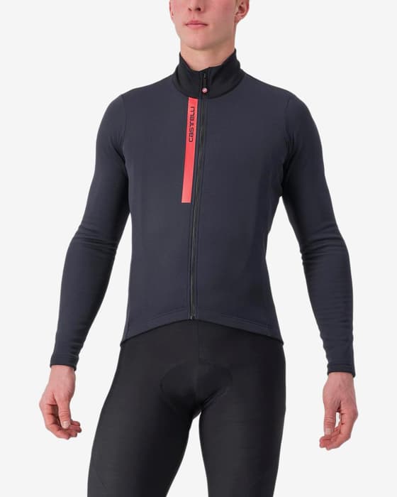 Maillot Castelli Entrata Thermal manga larga negro claro rojo