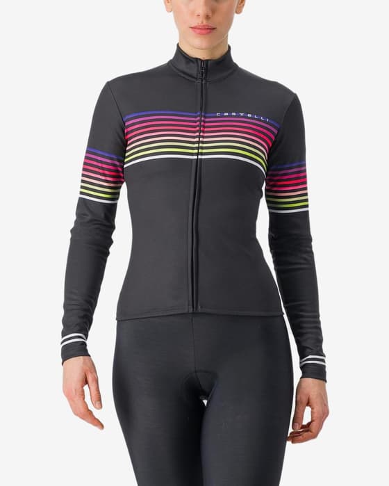Maillot Castelli Ottanta manche longue noir multicolore femme