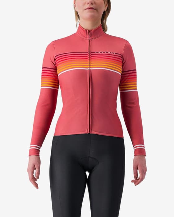 Maillot Castelli Ottanta manche longue vieux rose femme