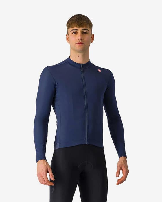 Maillot Castelli Espresso Thermal manga larga azul marino