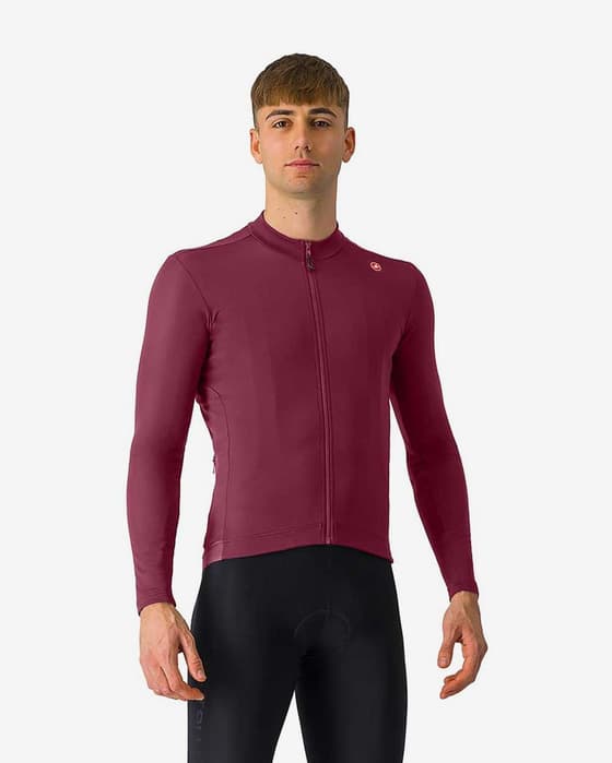 Maillot Castelli Espresso Thermal manche longue violet foncé