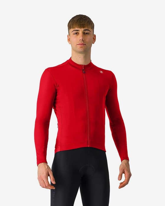 Maillot Castelli Espresso Thermal manche longue rouge intense