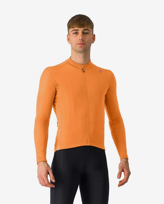 Maillot Castelli Espresso Thermal manche longue orange clair