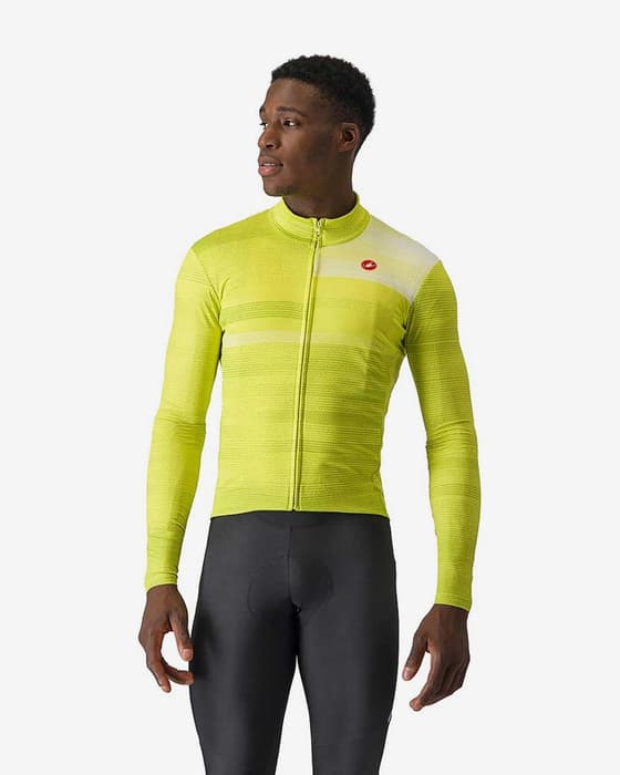 Maillot Castelli Collapse JRS manche longue jaune vif