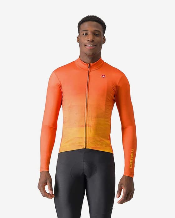 Maillot Castelli Unlimited Thermal manche longue orange foncé