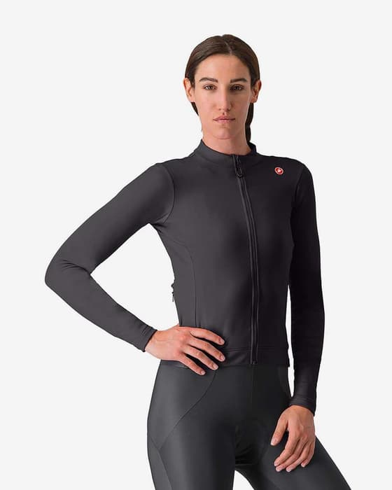 Maillot Castelli Espresso Thermal manga larga negro mate mujer