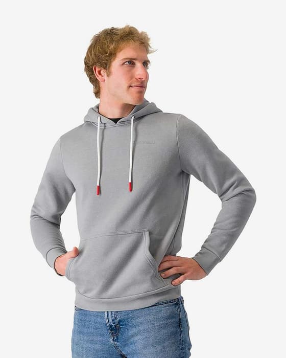 Sudadera con capucha Castelli Classico gris claro