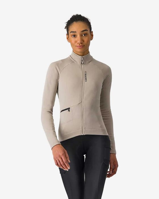 Maillot Castelli Unlimited Trail 2 manche longue beige clair femme