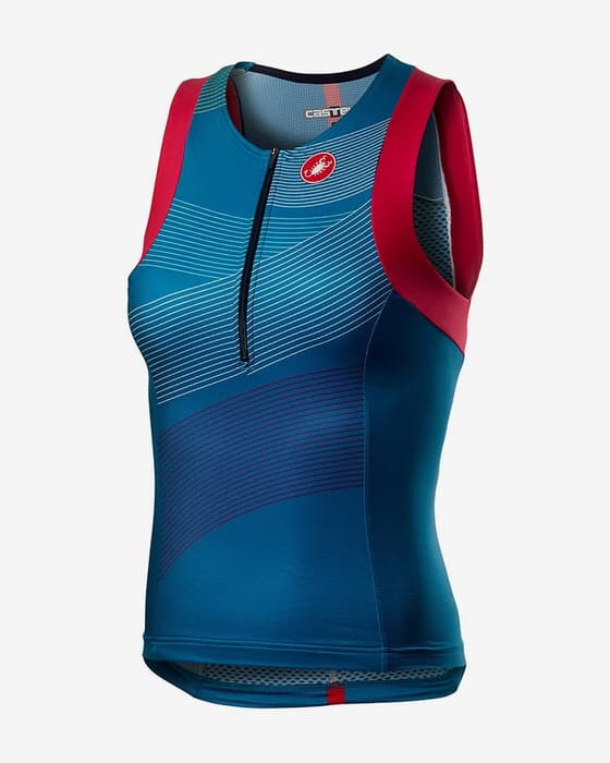 Top Castelli Free Tri Rosso Corsa azul rosa mulher