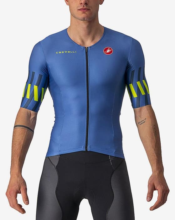 Maillot Castelli Free Speed 2 Race Top Rosso Corsa manga corta azul verde lima