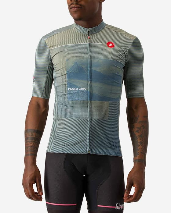 Maillot Giro d'Italia 2023 Giau manche courte vert-bleu