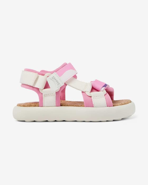 Sandalias Camper Pelotas Flota blanco rosa infantil