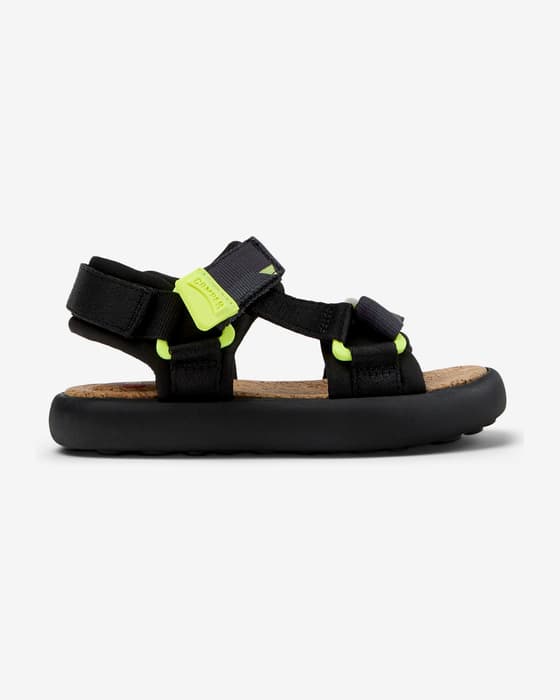 Sandali Camper Pelotas Flota nero giallo per bambini