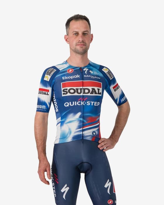 Maillot Soudal Quick-Step 2025 Aero Race manches courtes bleu