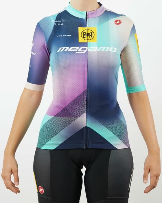 Maillot Castelli Buff Megamo 2025 Competizione 3 manches courtes bleu violet femme