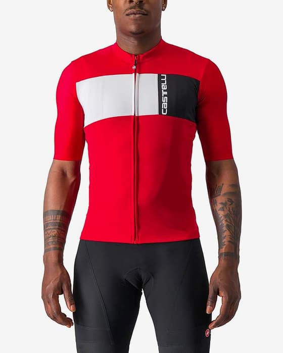 Maillot Castelli Prologo 7 manga corta rojo plata negro