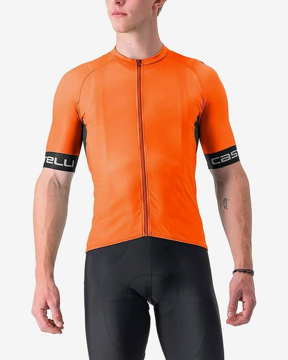 Maillot Castelli Entrata VI manche courte orange brillant gris foncé