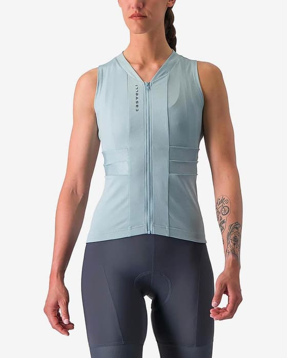 Maillot Castelli Anima 4 sans manches bleu ciel femme