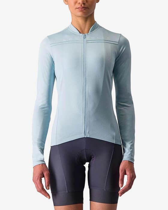 Maillot Castelli Anima 4 manga larga azul celeste mujer