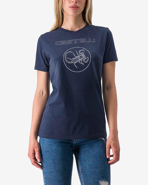 Camiseta Castelli Pedalare manga corta azul oscuro mujer