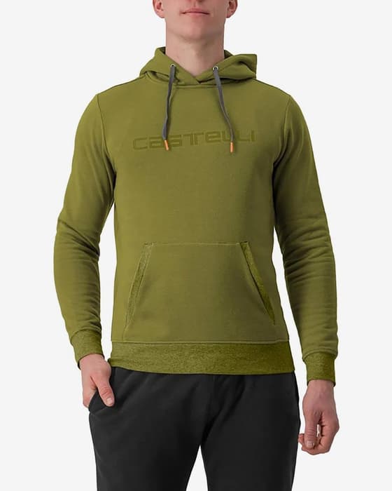 Sudadera con capucha Castelli Logo verde aguacate