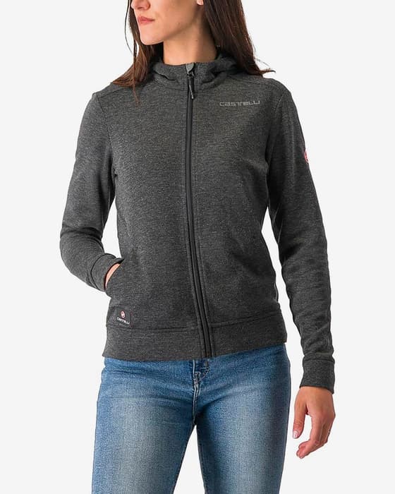 Sudadera con capucha Castelli Milano 2 negro gris mujer