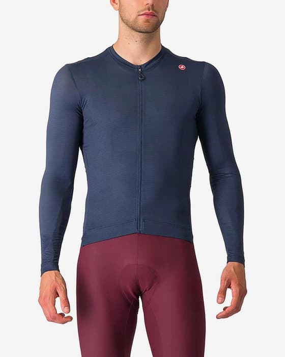 Maillot Castelli Espresso manche longue bleu foncé