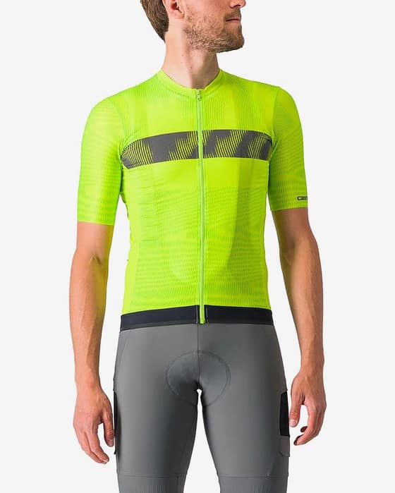 Maillot Castelli Unlimited Endurance manche courte lime électrique gris foncé