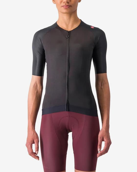 Maillot Castelli Aero Pro 7.0 Rosso Corsa manche courte noir clair femme