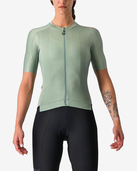 Maillot Castelli Espresso manche courte vert pâle femme