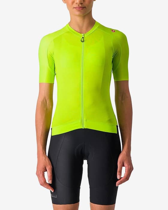 Maillot Castelli Espresso manche courte lime électrique femme