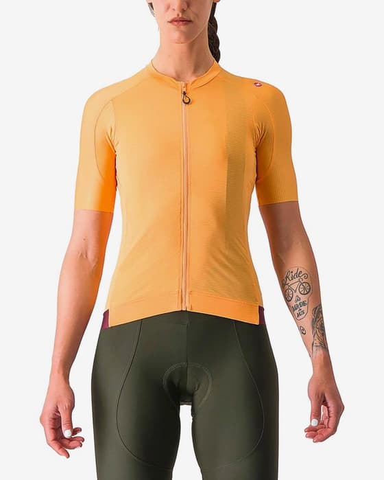 Maillot Castelli Espresso manche courte orange pâle femme
