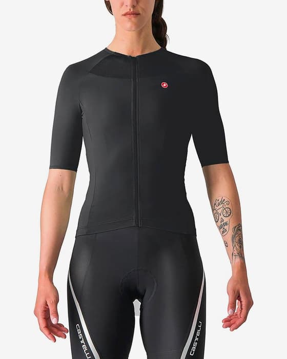 Maillot Castelli Velocissima 2 manche courte noir clair femme