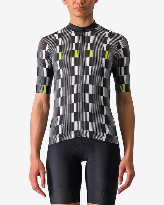 Maillot Castelli Dimensione manche courte noir blanc femme