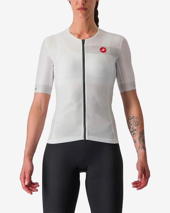 Maillot Castelli Free Speed 2 Race Top Rosso Corsa manga corta blanco puro negro mujer