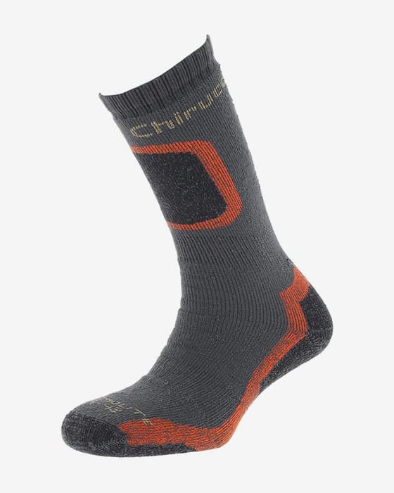 Calcetines Chiruca Trekking Thermolite-Antibacteriano largos negro naranja