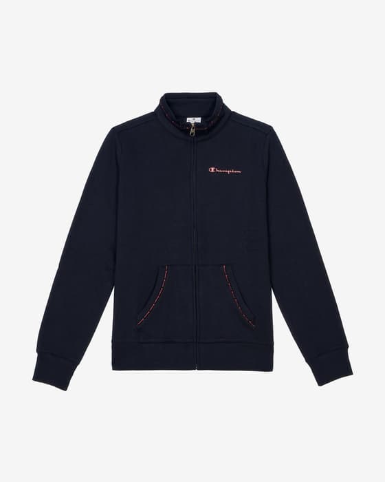 Chándal Champion Legacy Full Zip azul marino rosa mujer