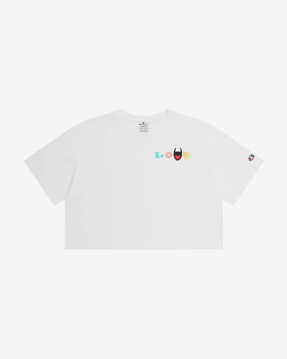 Camiseta Champion Legacy Icons Love manga corta blanco mujer