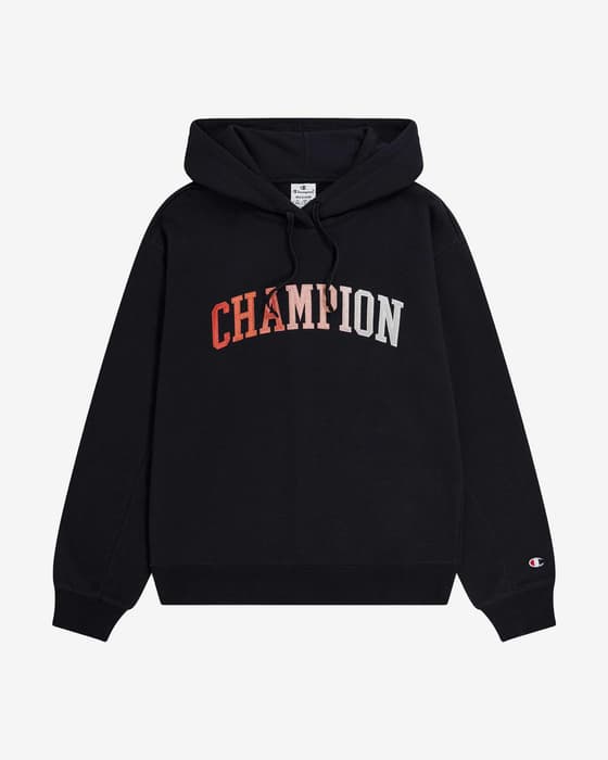 Sudadera con capucha Champion Legacy Icons Sports Logo negro mujer