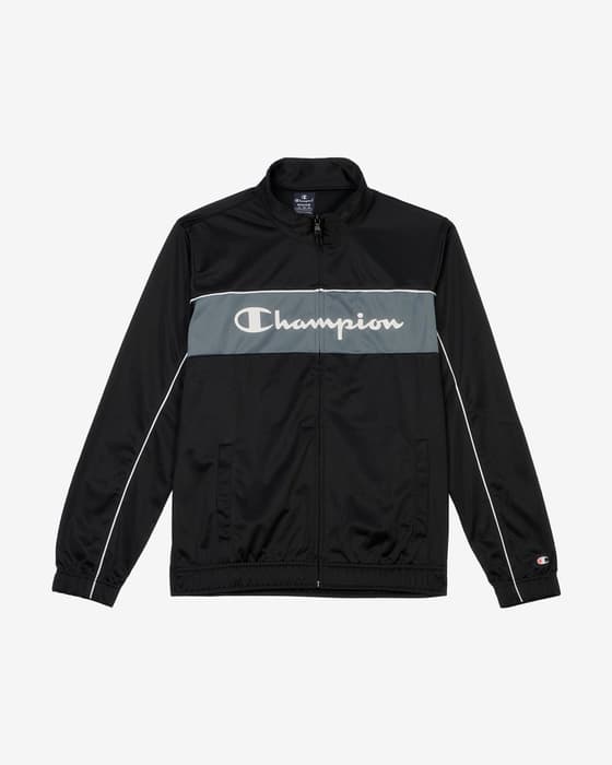 Chándal Champion Big Logo Classic Full Zip negro gris blanco